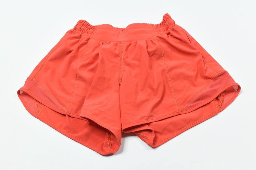 Lululemon Hotty Hot Shorts Womens 2 Orange Lined Lightweight Running Stretch